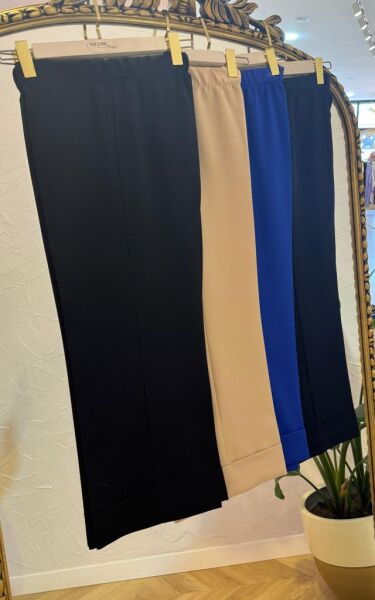 Kadın 1535  Paçası Katlı Kumaş Pantolon