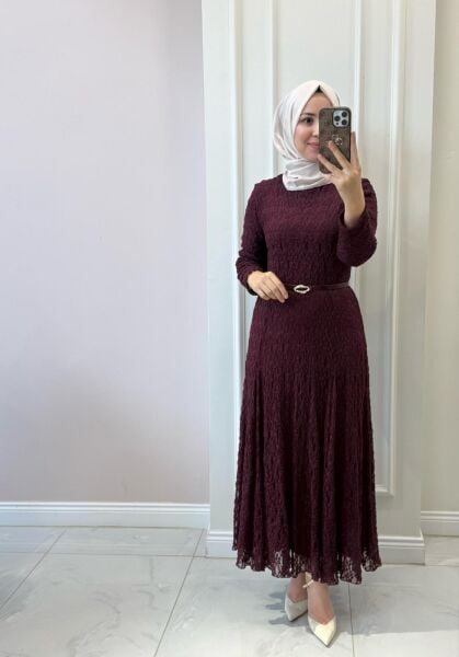 51246-1  Bürümcük Dantel Elbise