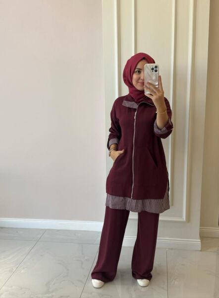 Kadın 14383 Çizgi Detaylı Takım