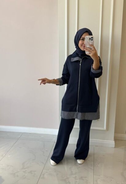 Kadın 14383 Çizgi Detaylı Takım